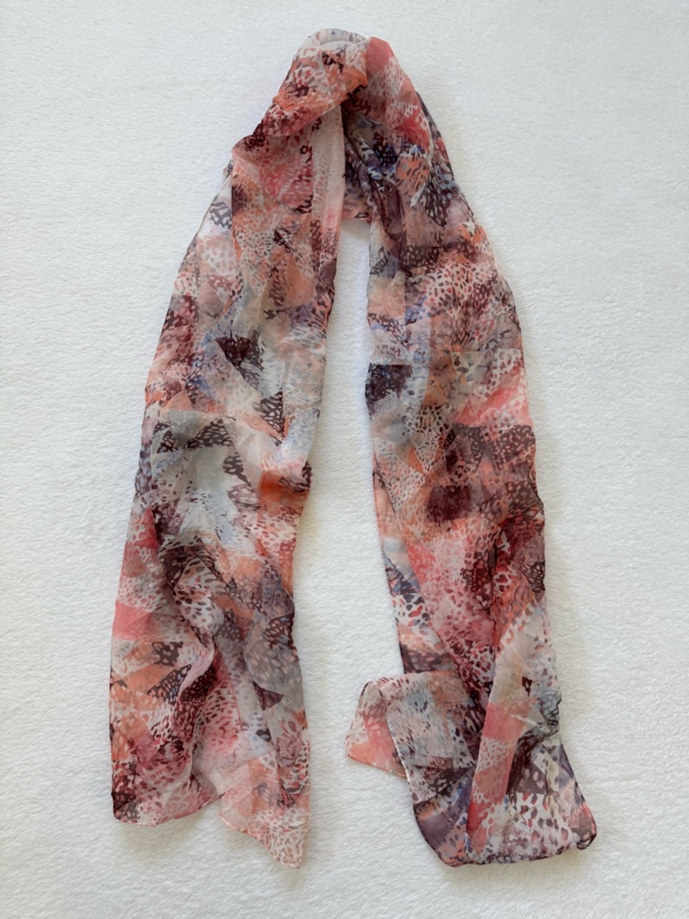 Lightweight Pink & Peach Abstract Printed Women's Scarf